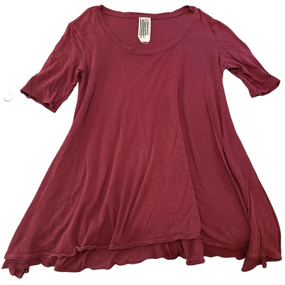 Free People Rich Burgundy Tunic Top